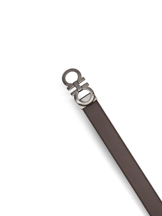 26SS 살바토레 페라가모 간치니 레더 벨트 675542464231NERO BLACK - SALVATORE FERRAGAMO