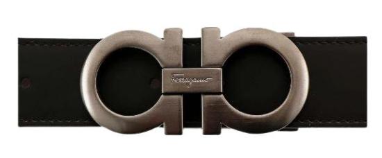 26SS 살바토레 페라가모 간치니 레더 벨트 675542464231NERO BLACK - SALVATORE FERRAGAMO