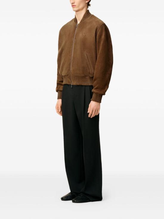 25FW 아미 스웨이드 가죽 지퍼 자켓 H25HJK152LH0059216H25 BROWN - AMI