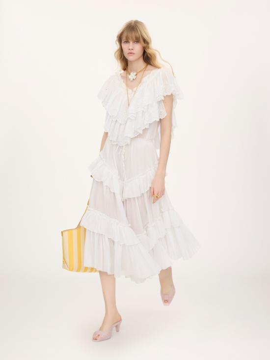 26FW 끌로에 롱 스커트 CH26AJU75040107 BIANCO - CHLOE