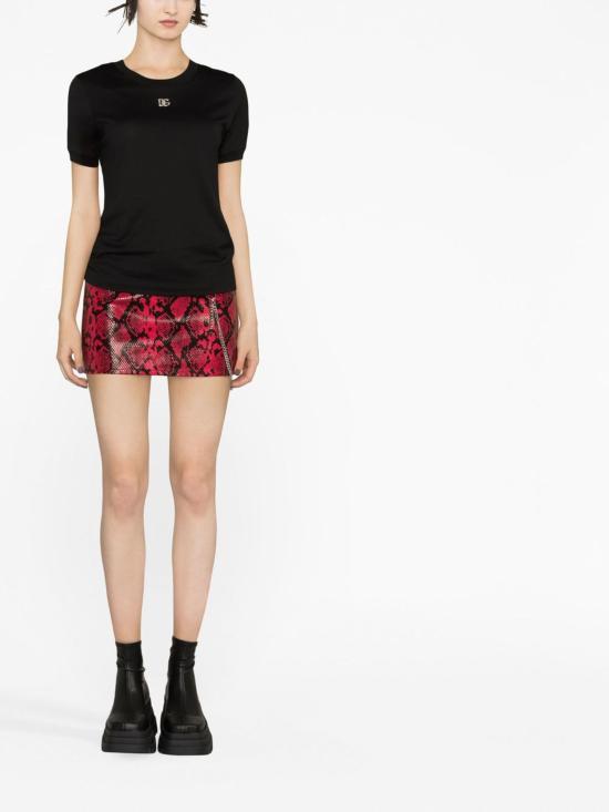 26FW 돌체앤가바나 크리스탈 DG 로고 코튼 티셔츠 F8N08ZG7B3UN0000 NERO - DOLCE & GABBANA
