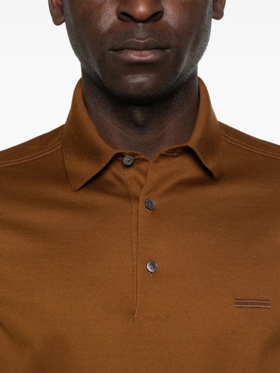 26SS 에르메네질도제냐 폴로 티셔츠 UH348A3H794N05 MARRONE - ERMENEGILDO ZEGNA