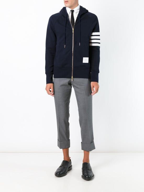26FW 톰브라운 클래식 루프백 4바 풀 지퍼 후디 MJT022H00535461 BLU - THOM BROWNE