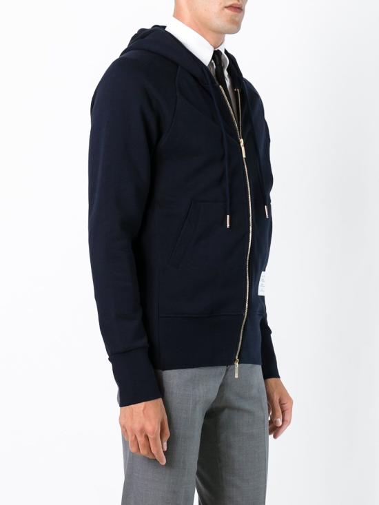 26FW 톰브라운 클래식 루프백 4바 풀 지퍼 후디 MJT022H00535461 BLU - THOM BROWNE