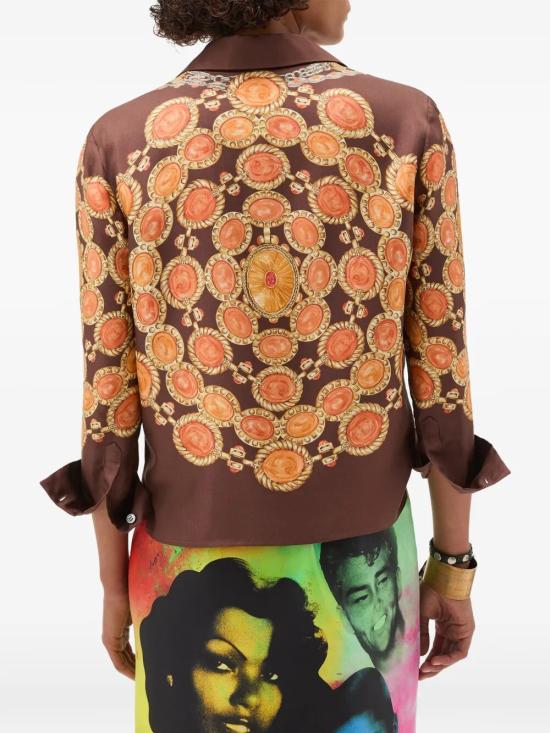 26SS 베르사체 블라우스 10242311A179525N940 BROWN - VERSACE