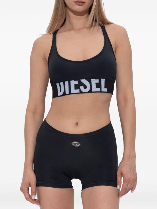 26FW 디젤 로고 마이크로파이버 스포츠 브라 A182770PLAR9XX BLACK - DIESEL