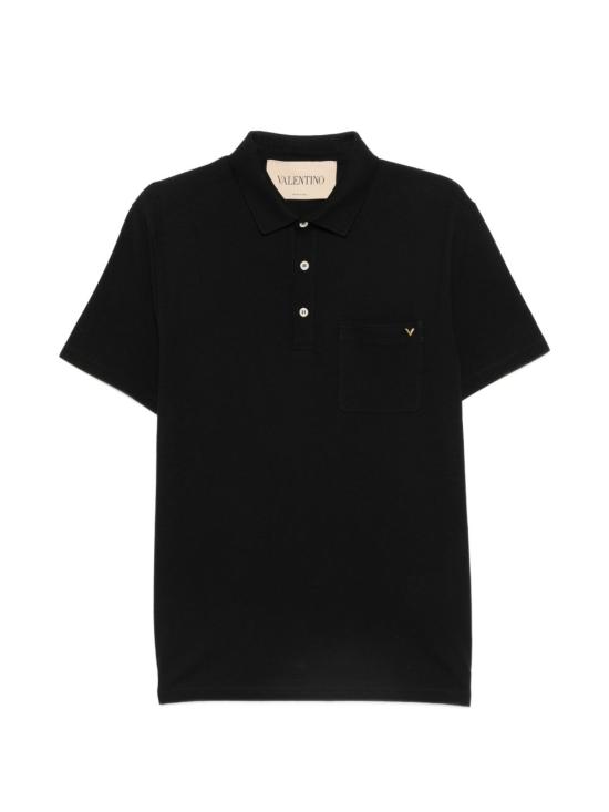 26FW 발렌티노 가라바니 폴로 티셔츠 VMH04VBMD0NO BLACK