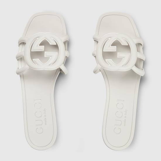 26FW 구찌 인터로킹 G 슬라이드 샌들 780307J87009022 WHITE - GUCCI