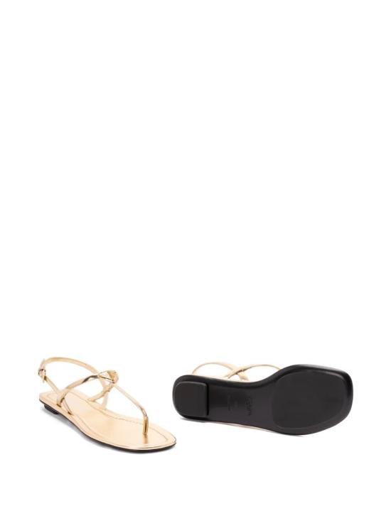 26SS 프라다 삼각로고 페이턴트 플립플랍 샌들 1Y395OF0053AU1F0522 Gold - PRADA