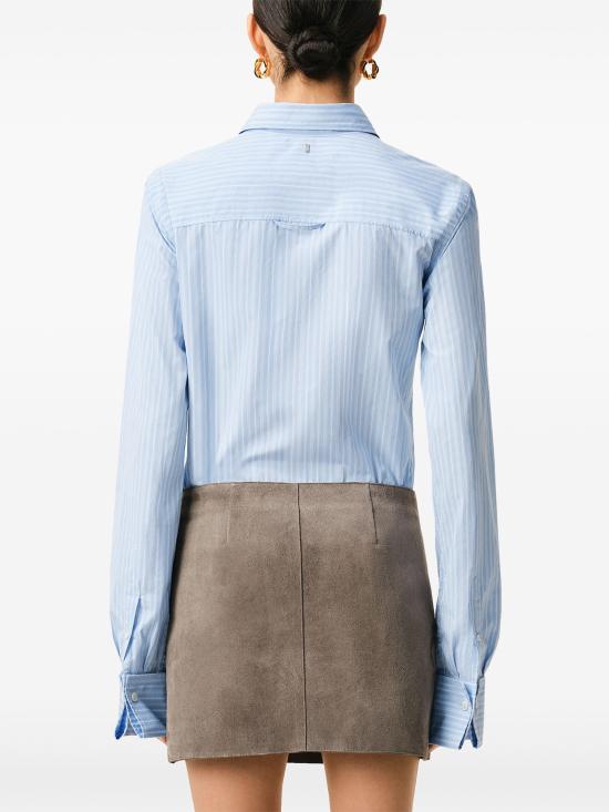 26SS 아미 코튼 롱 슬리브 러플 어드저스티드 셔츠 캐시미어 FSH821CO02194844 AZUL - AMI