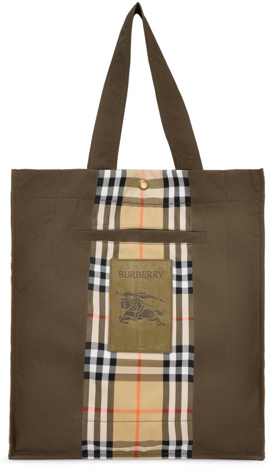 26SS 버버리 체크 트렌치 토트 8119072158217A1336 khaki - BURBERRY