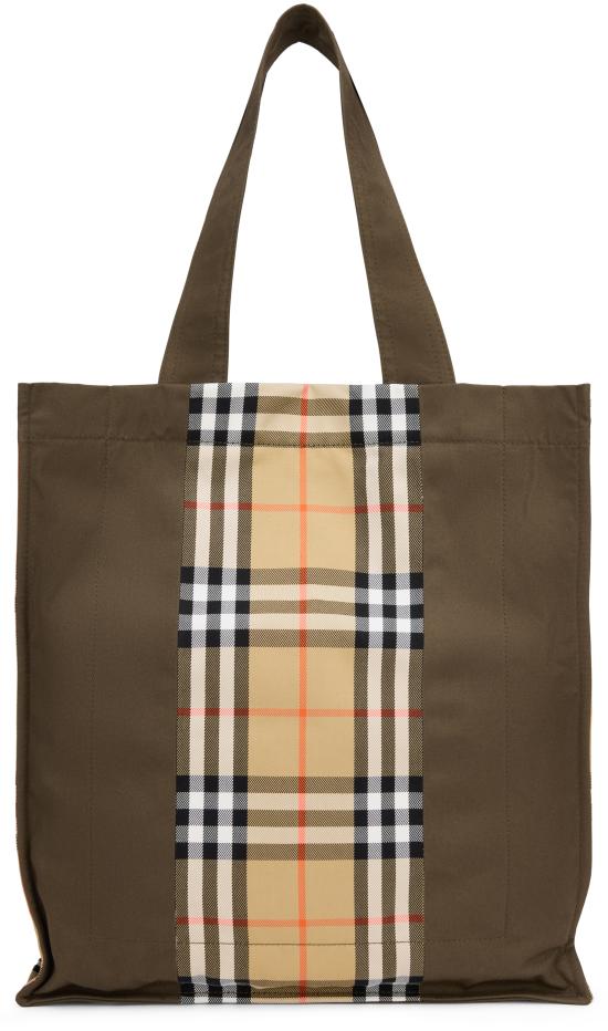 26SS 버버리 체크 트렌치 토트 8119072158217A1336 khaki - BURBERRY