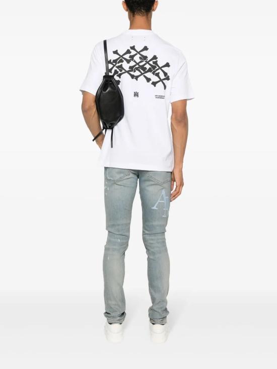 26FW 아미리 본즈 스택 티셔츠 AMJYTE1075 100 WHITE - AMIRI