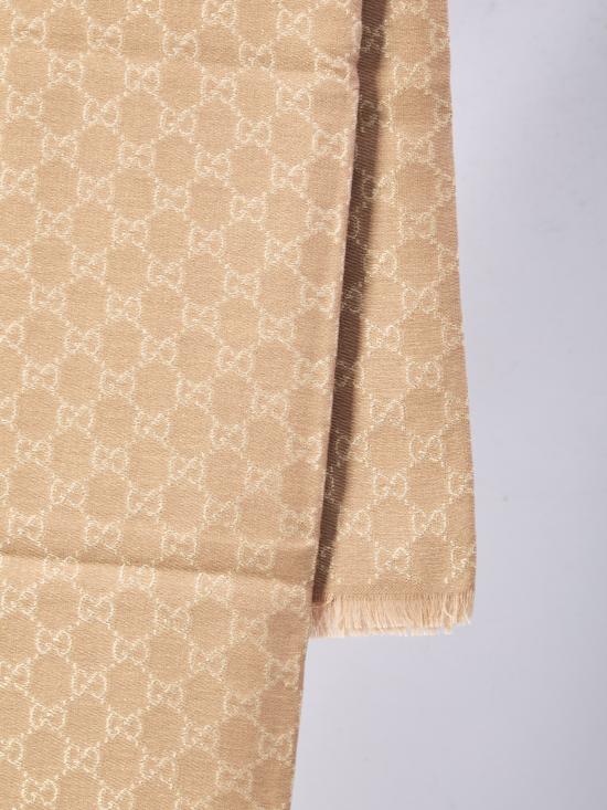25FW 구찌 GG 프린트 울&코튼 숄 8452433GC465875 Beige - GUCCI