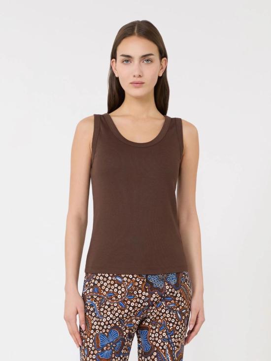 26SS 위켄드막스마라 민소매 티셔츠 2615941012600003 CHOCOLATE - WEEKEND MAX MARA