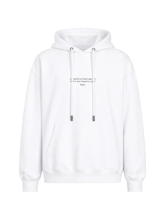 26SS 오프화이트 후드 티셔츠 OMBB085S26FLE009 1000 WHITE