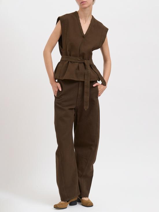 26SS 르메르 스트레이트 팬츠 NPA326LD1068BR423 BROWN - LEMAIRE
