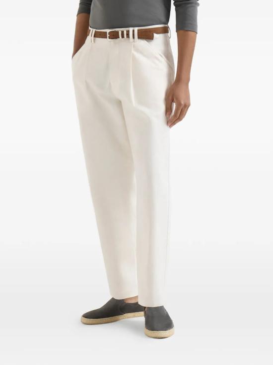 26SS 브루넬로 쿠치넬리 스트레이트 팬츠 MP544H0690 C9002 WHITE - BRUNELLO CUCINELLI