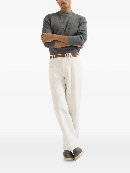 26SS 브루넬로 쿠치넬리 스트레이트 팬츠 MP544H0690 C9002 WHITE - BRUNELLO CUCINELLI