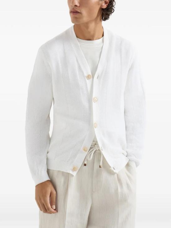 26SS 브루넬로 쿠치넬리 가디건 M2L707806P CMV76 WHITE - BRUNELLO CUCINELLI