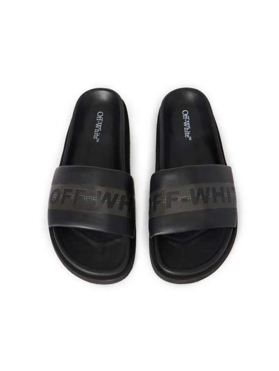 26SS 오프화이트 뮬/슬리퍼 OMIC019S26LEA001 1011 BLACKANTHR - OFF WHITE