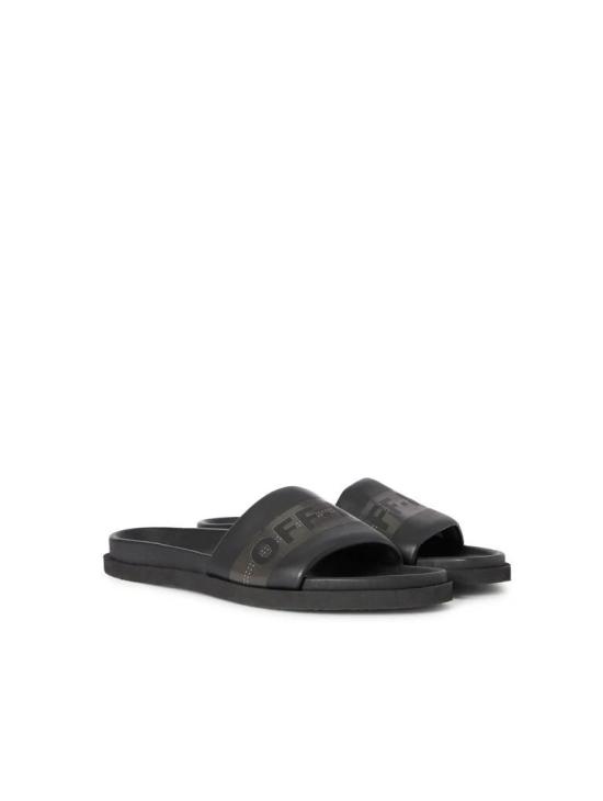 26SS 오프화이트 뮬/슬리퍼 OMIC019S26LEA001 1011 BLACKANTHR - OFF WHITE