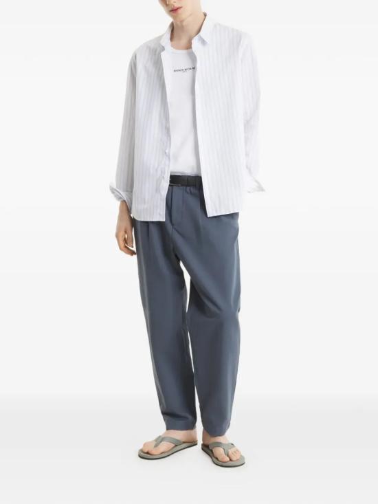 26SS 메종키츠네 긴팔 셔츠 QM00423WC5090 0491 BLUEWHITE - MAISON KITSUNE