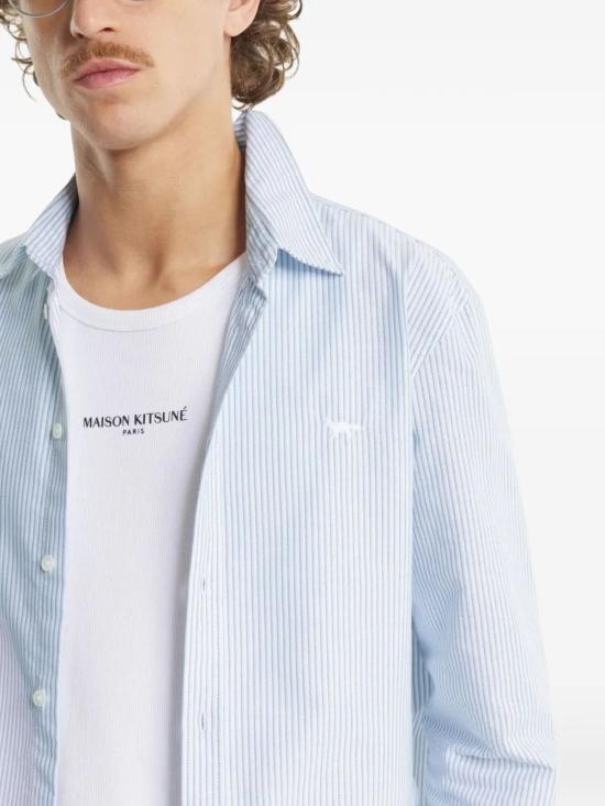 26SS 메종키츠네 긴팔 셔츠 QM00411WC5098 0491 BLUEWHITE - MAISON KITSUNE