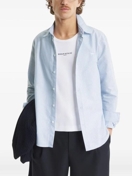 26SS 메종키츠네 긴팔 셔츠 QM00411WC5098 0491 BLUEWHITE - MAISON KITSUNE