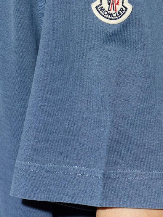 26SS 몽클레어 로고 프린트 코튼 티셔츠 L10918C0001389BAL 76G BLUE - MONCLER