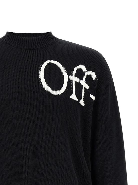 26SS 오프화이트 스웨터 OMHE20QS26KNI001 0001 BLACK - OFF WHITE