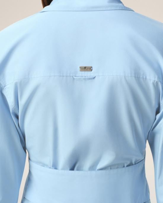26SS 아미 코튼 샤프 칼라 피티드 셔츠 FSH807CO0063484 AZUL - AMI