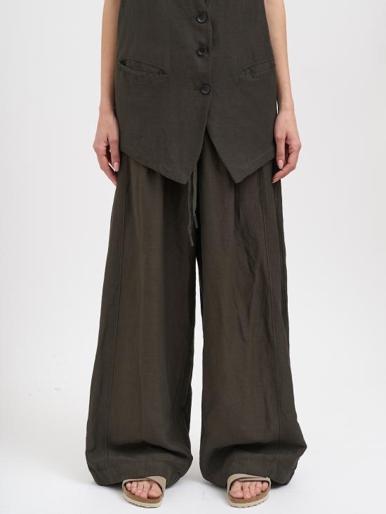 26SS 안드레아 야코브 트레이닝/조거 팬츠 N26WSFT75COTTONLINEN01 BROWN - ANDREA YA'AQOV