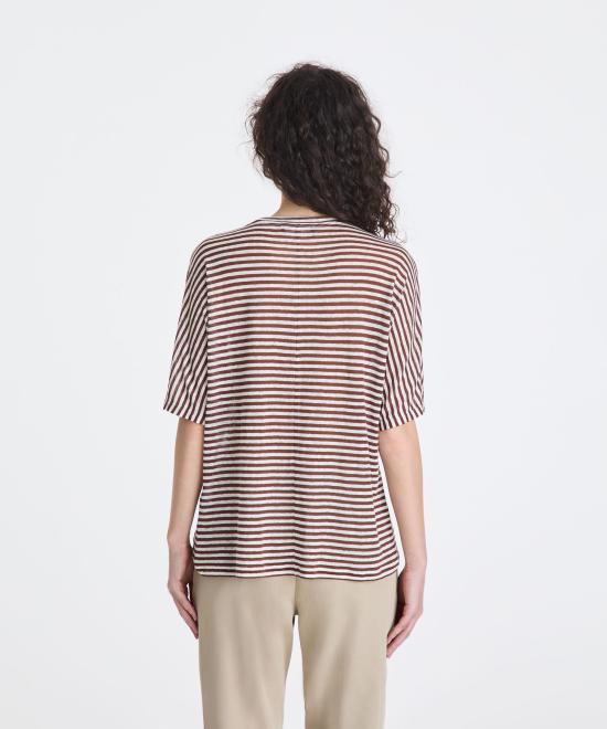 26SS 페트레이 반팔 티셔츠 PED5343 99012278 RI004 Bianco marrone - PEUTEREY