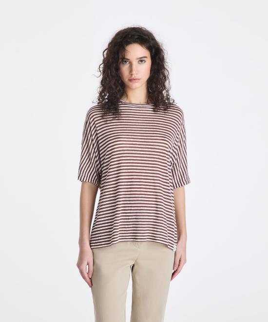 26SS 페트레이 반팔 티셔츠 PED5343 99012278 RI004 Bianco marrone - PEUTEREY