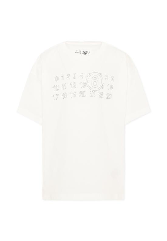 26FW [키즈] MM6 메종마르지엘라 티셔츠 M61117 MM02Y M6102 IVORY