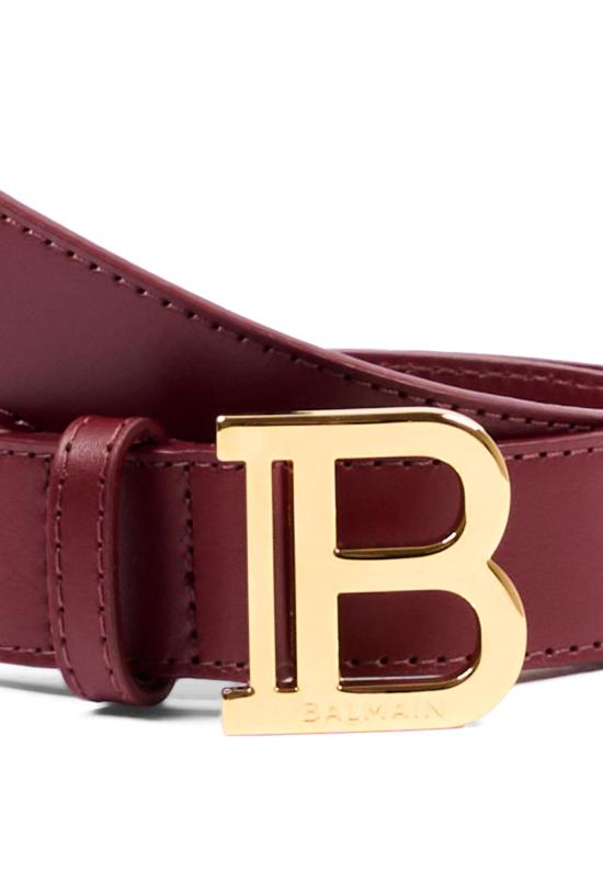 26FW [키즈] 발망 가죽 벨트 BZ0I51 Z1371 530OR BORDEAUX - BALMAIN