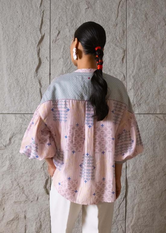  메종 칼라 블라우스 조이 박스 플리츠 - MAISON QALA