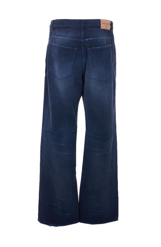 26SS 발렌시아가 커브드 니 팬츠 857194 TTW648074 Blue - BALENCIAGA