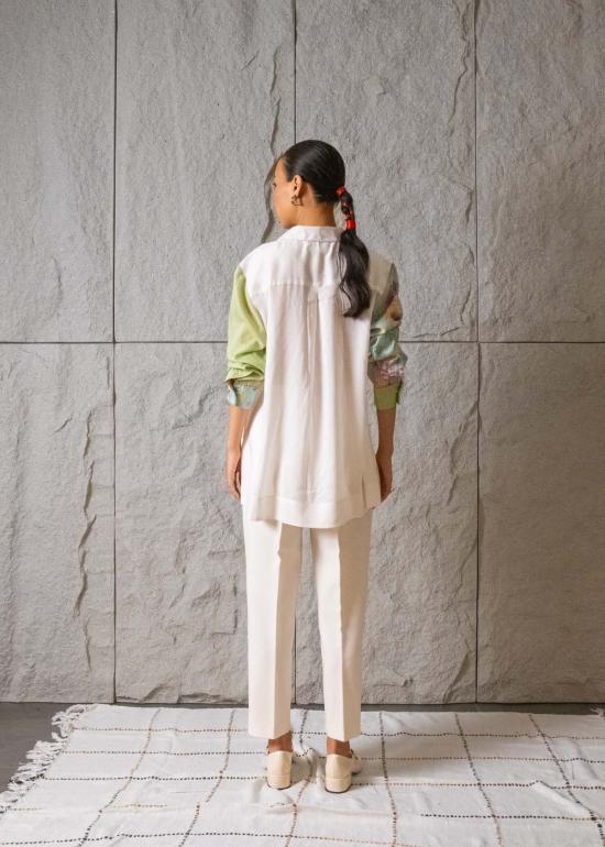  메종 칼라 블라우스 이슬라 프린트 소매 셔츠 - MAISON QALA