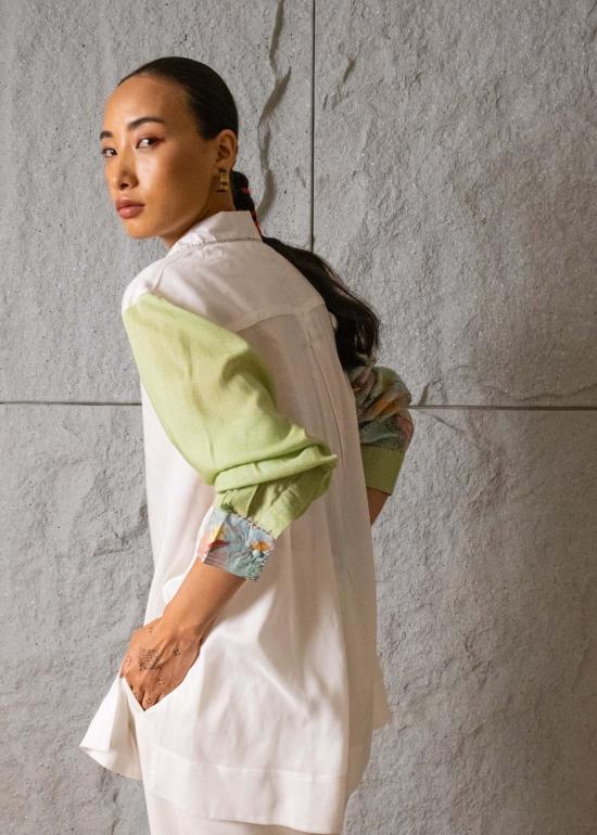  메종 칼라 블라우스 이슬라 프린트 소매 셔츠 - MAISON QALA