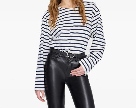 26SS 애니빙 긴팔 티셔츠 A 08 11995 STR15 Navy stripe - ANINE BING