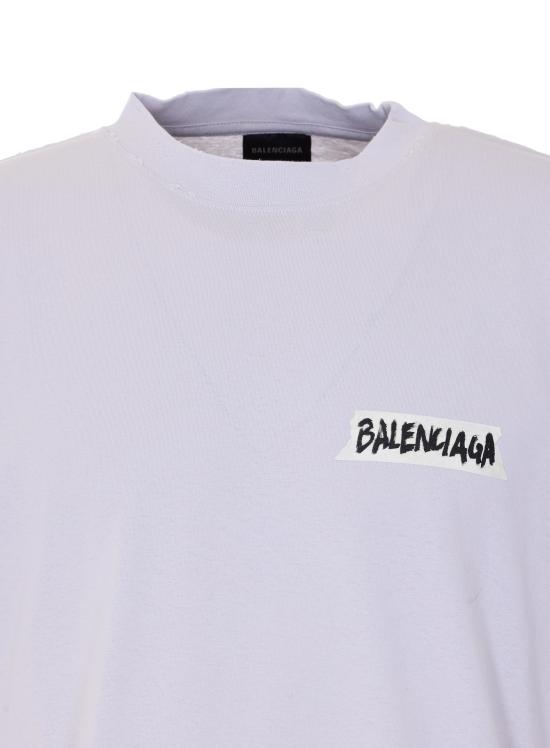 26SS 발렌시아가 마스킹 테이프 티셔츠 미디움 핏 764235 TTVL69012 Grey - BALENCIAGA