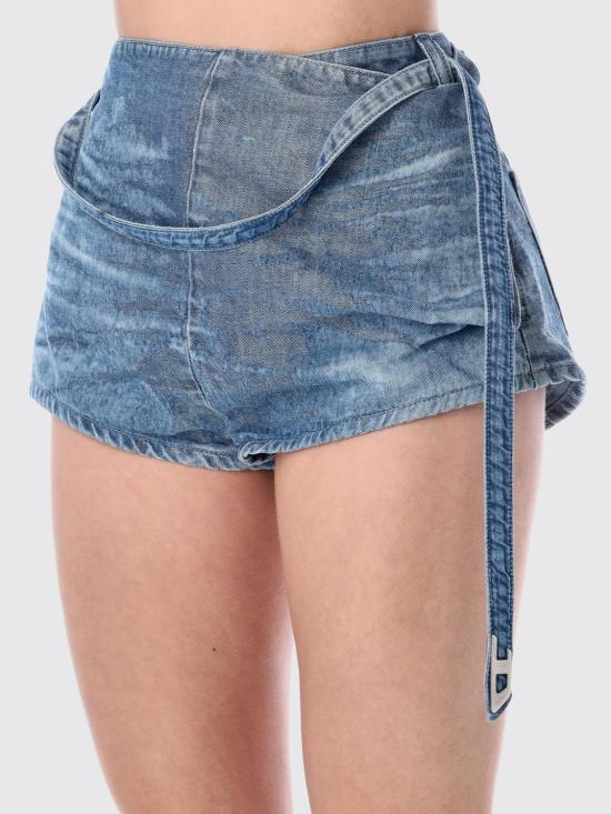 26SS 디젤 드-드렉사-Fsi1 쇼츠 인 새틴 데님 A2377009P23 01 Blue - DIESEL