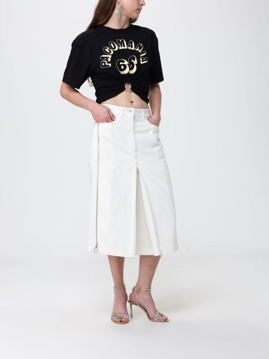 26SS 파코라반 롱 스커트 26PCJU158CO0526 P170 White - PACO RABANNE