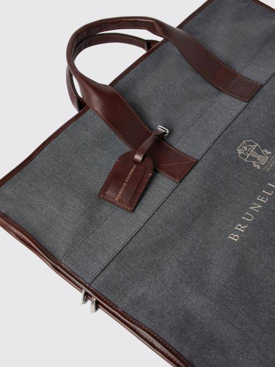 26SS 브루넬로 쿠치넬리 카프스킨 슈트 케이스 MWN4CU390 CAW48 Grey - BRUNELLO CUCINELLI