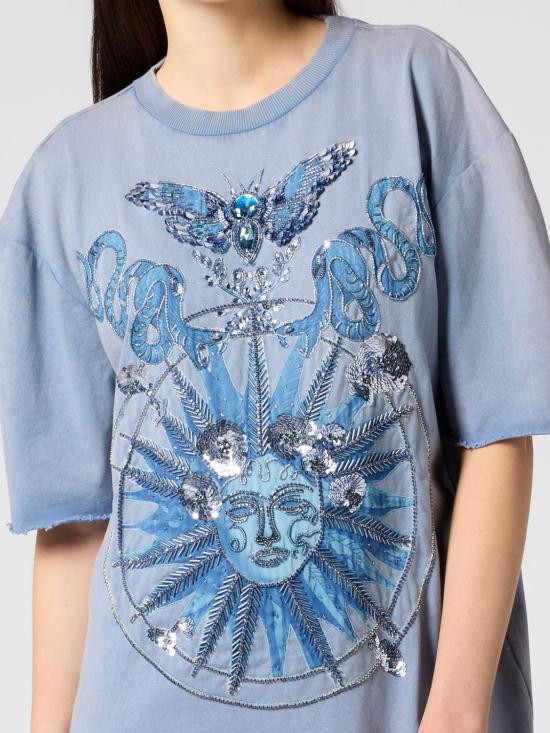 26SS 필립 플레인 롱 원피스 SAFCWTG0679PTE004N 07 Turquoise - PHILIPP PLEIN
