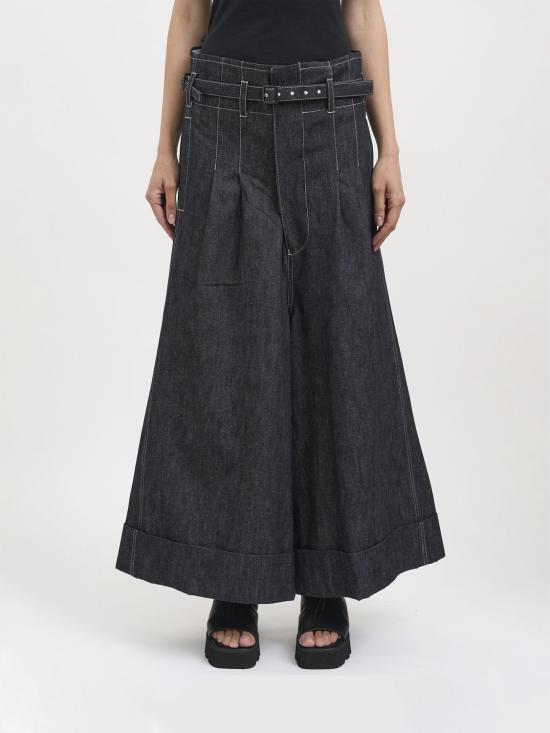 26SS 와타나베 준야 데님 스커트 JQP008 BLACKOFFWHITE Blue