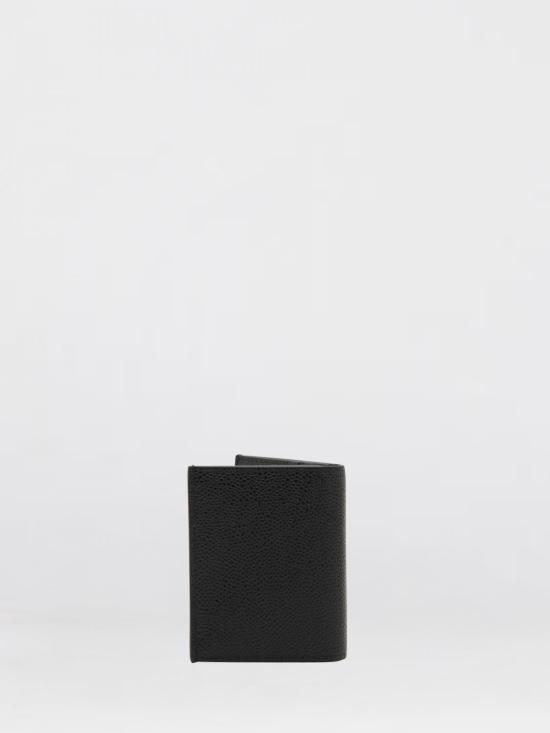 26FW 톰브라운 페블 그레인 더블 카드 홀더 MAW021L00198 001 Black - THOM BROWNE