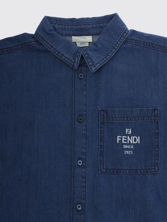 26SS [키즈] 펜디 셔츠 JMC212AVWI F0QG0 Blue - FENDI